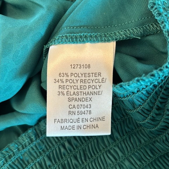 NWT Rachel Zoe emerald green leopard print long sleeved blouse, size medium - Picture 5 of 6